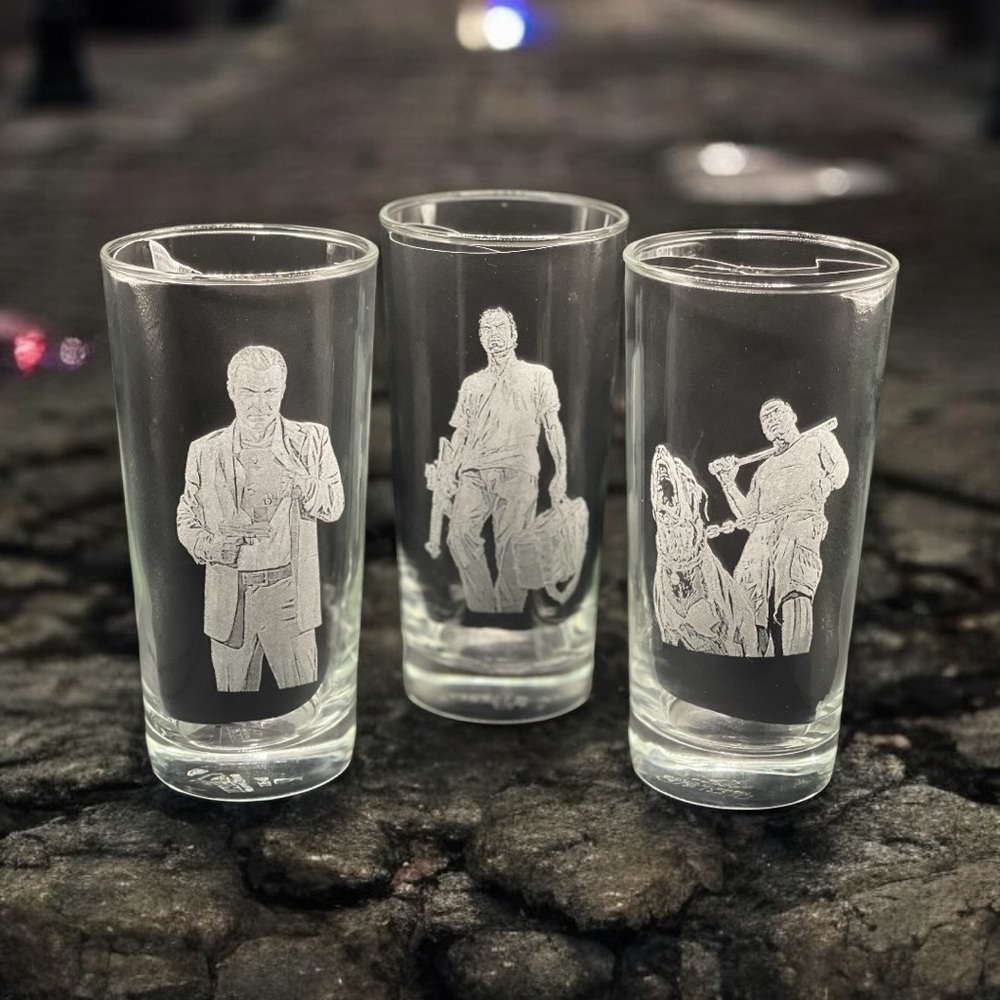 Grand Theft Auto Trilogy Etched Glass Set | Super Rare Rockstar Collectible